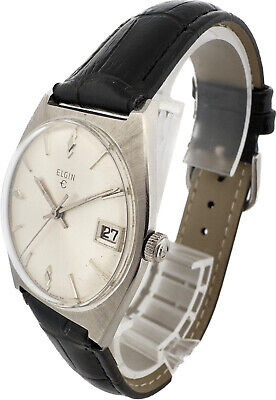 Vintage Elgin 17 Jewel Men's Mechanical Wristwatch 939 Swiss Steel