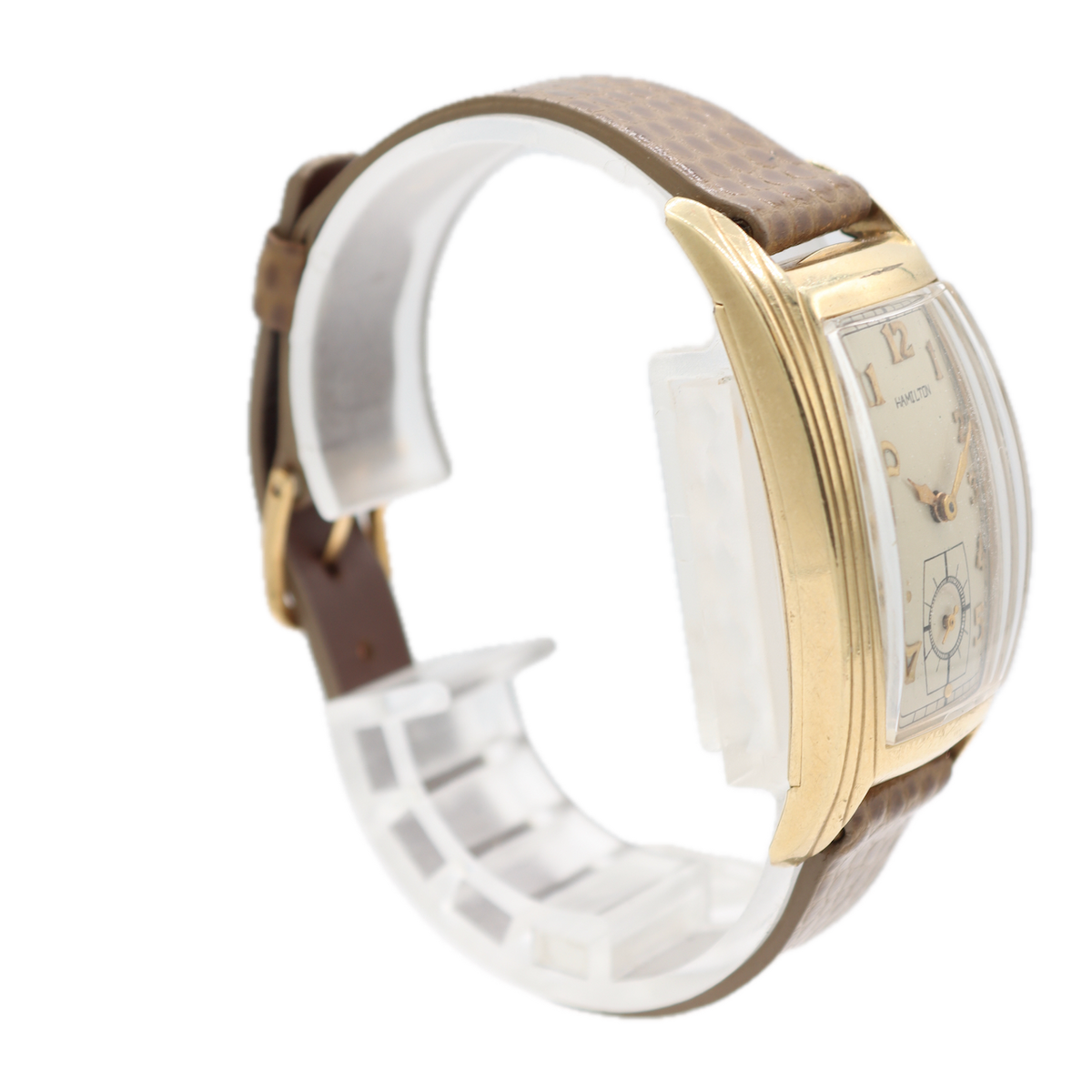 Vintage 1936 Hamilton Clark Men's Mechanical Wristwatch 980 USA 14k GF