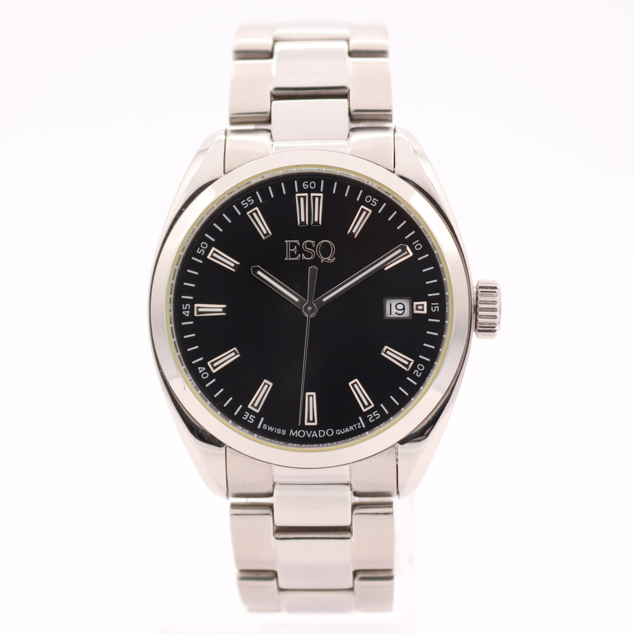 ESQ by Movado Silver Watch with Black Dial ESQ by Movado Squadron Compass Men main image 3