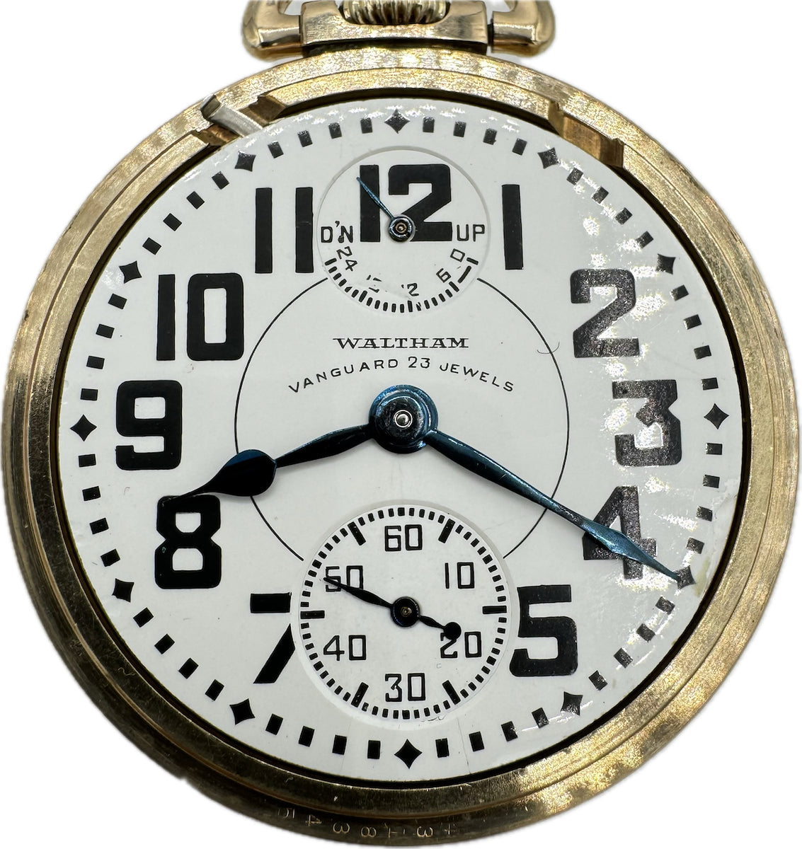 Antique 16S Waltham Up Down Wind Indicator Railroad Pocket Watch