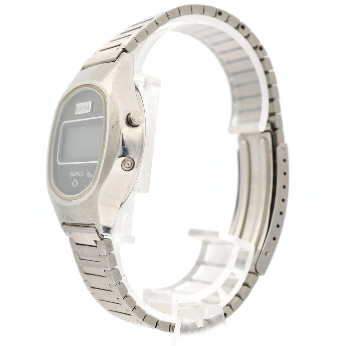 Vintage 37mm Bulova Quartz Men's Digital LCD Wristwatch Swiss