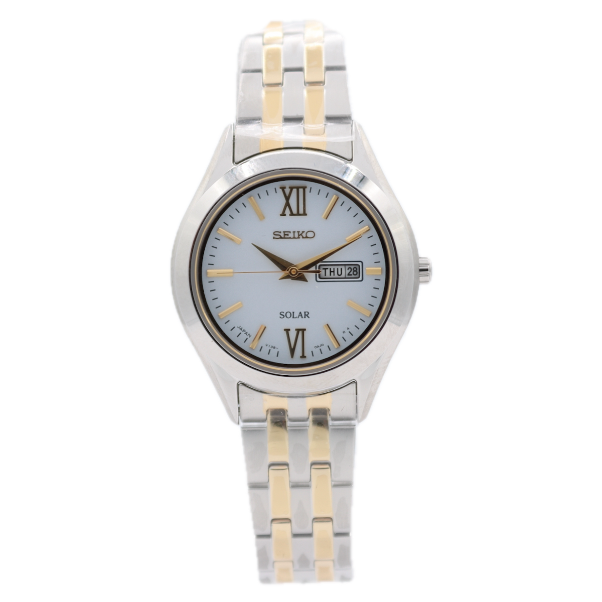 セイコー(SEIKO) SOLAR V138-0AD0 レディース 腕時計 29.5mm 2024 Seiko V138-0AD0 Solar Day Date Ladies Quartz