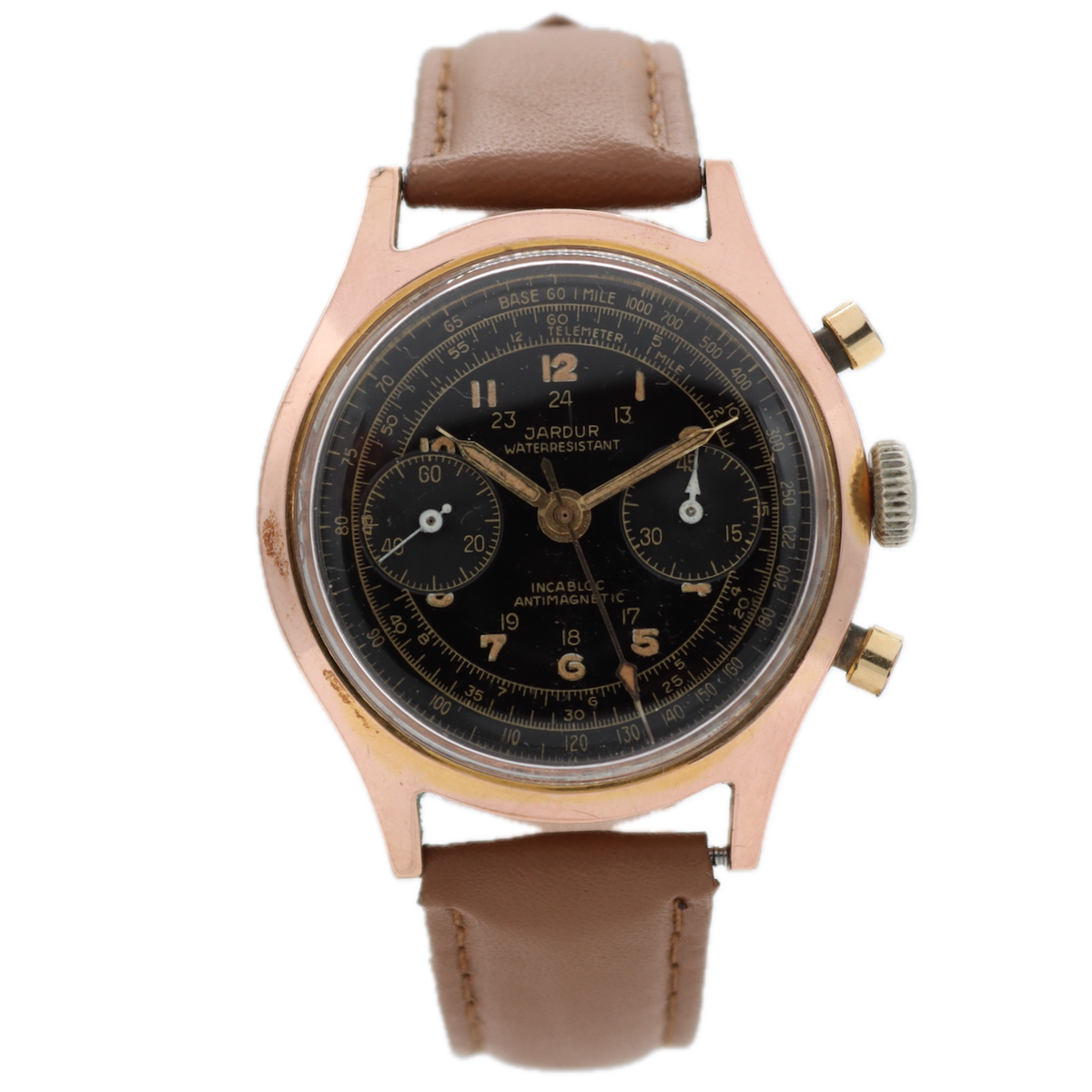 Vintage Jardur Aviation Style 17J Men's Chronograph Wristwatch