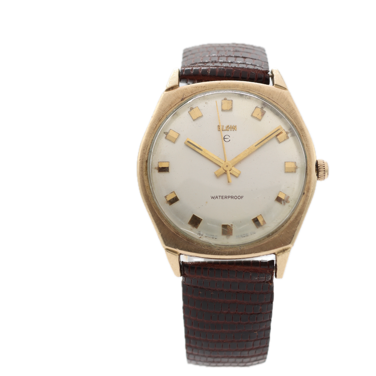 Vintage Elgin Waterproof Men's Mechanical Wristwatch Swiss Made