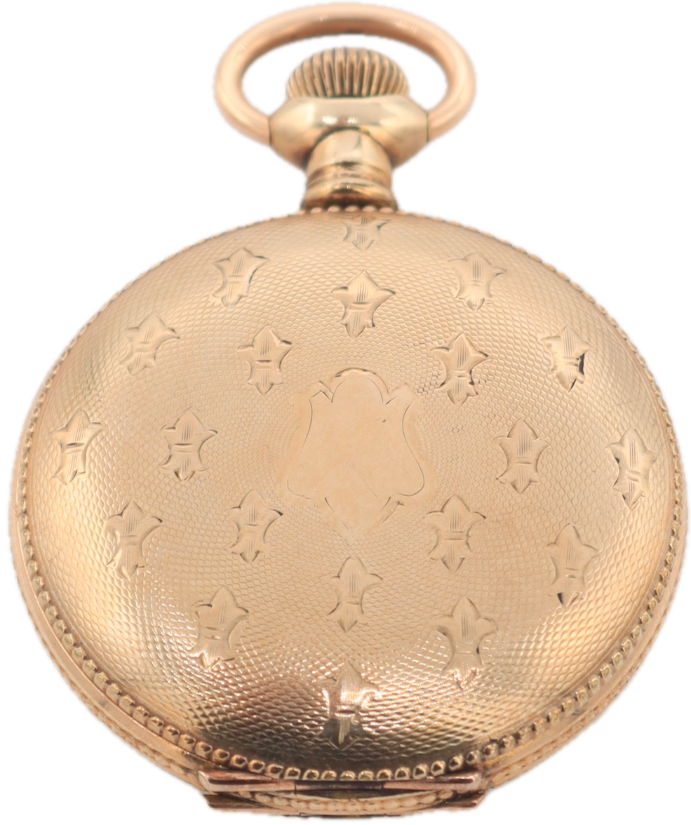 Antique 0s 1907 Waltham Beaded 13 Jewel Hunter Pocket Watch 161