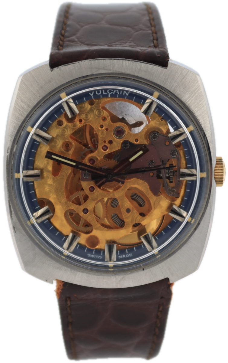 Vintage Vulcain Skeletonized Men's Automatic Wristwatch MSR T 54