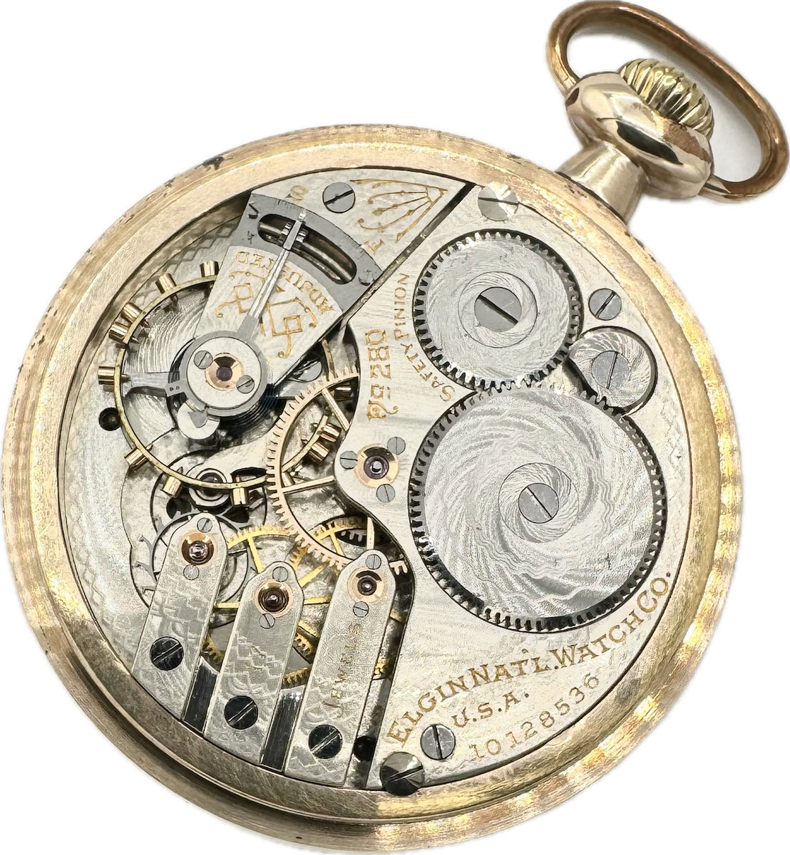 Antique 16S Elgin 3-Finger Bridge Railroad Pocket Watch Grade No