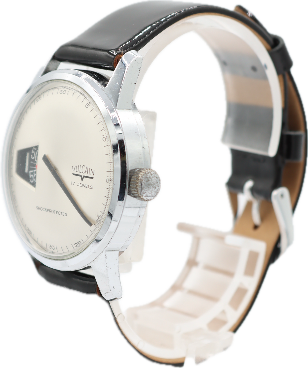 Vintage 34mm Vulcain 9038J Jump Hour Men's Mechanical Wristwatch