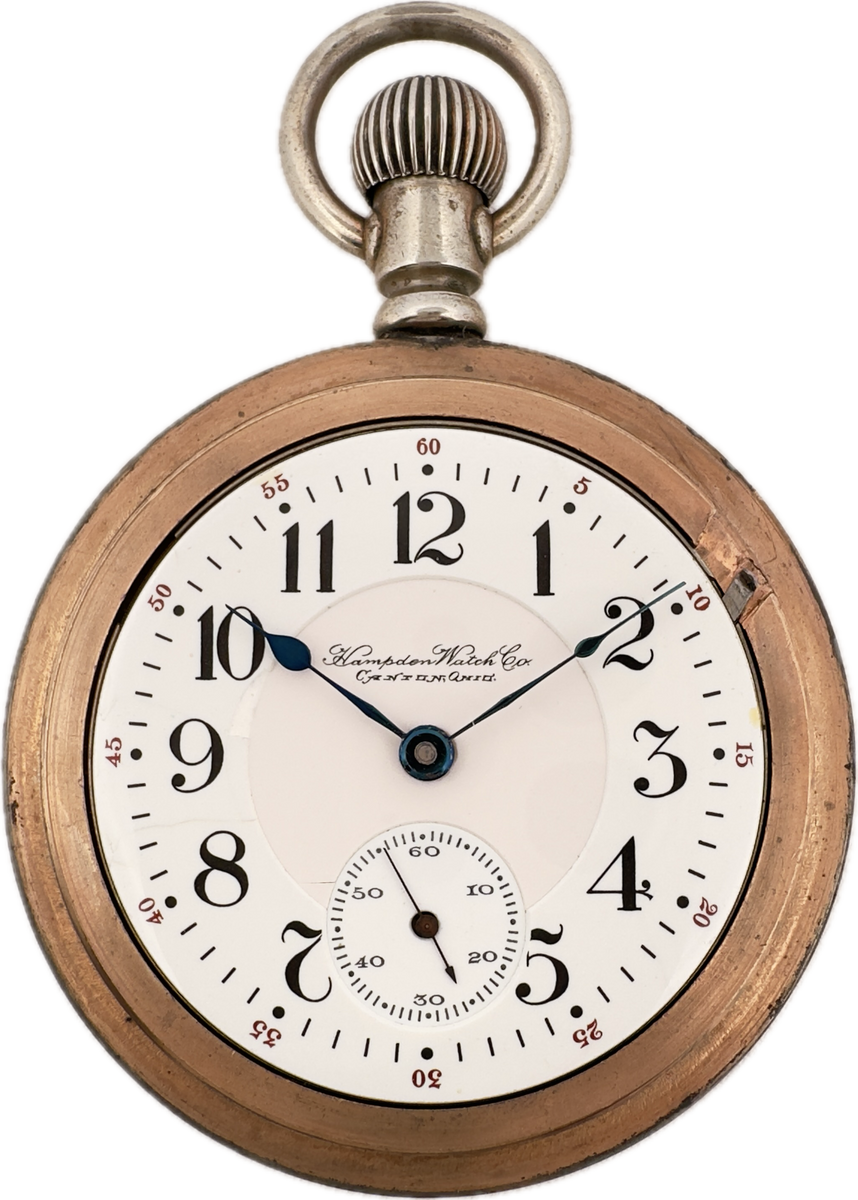 Vintage hampden pocket clearance watch