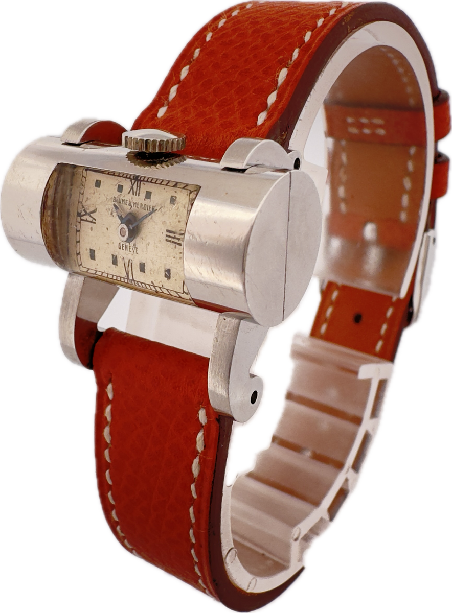 Baume & Mercier アンティーク ブラウン革ベルト 腕時計 Baume & Mercier アンティーク ブラウン革ベルト 腕時計