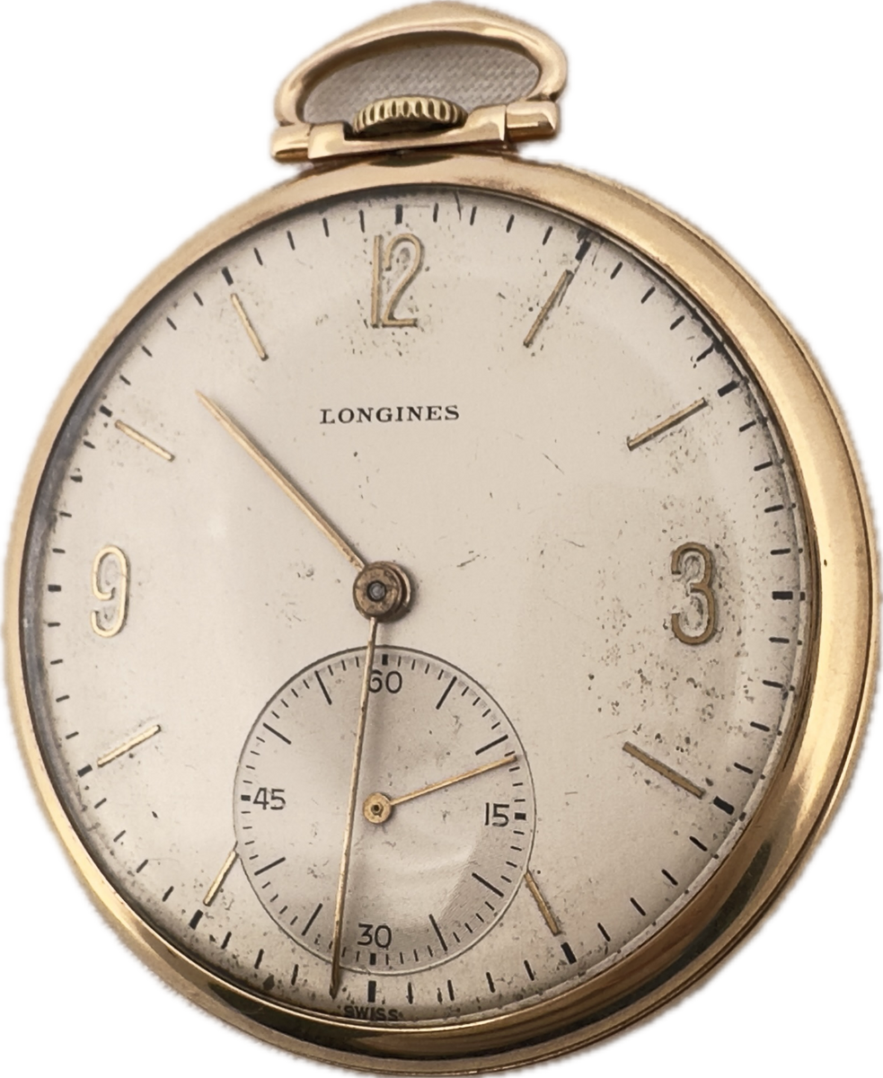 Vintage Longines Big Sub Mechanical Pocket Watch 17LU 17.95M 14k