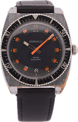 Montre De Plongée Vintage Caravelle 11DP - Mouvement Mécanique Japon - Cadran Noir - Besoin De Révision