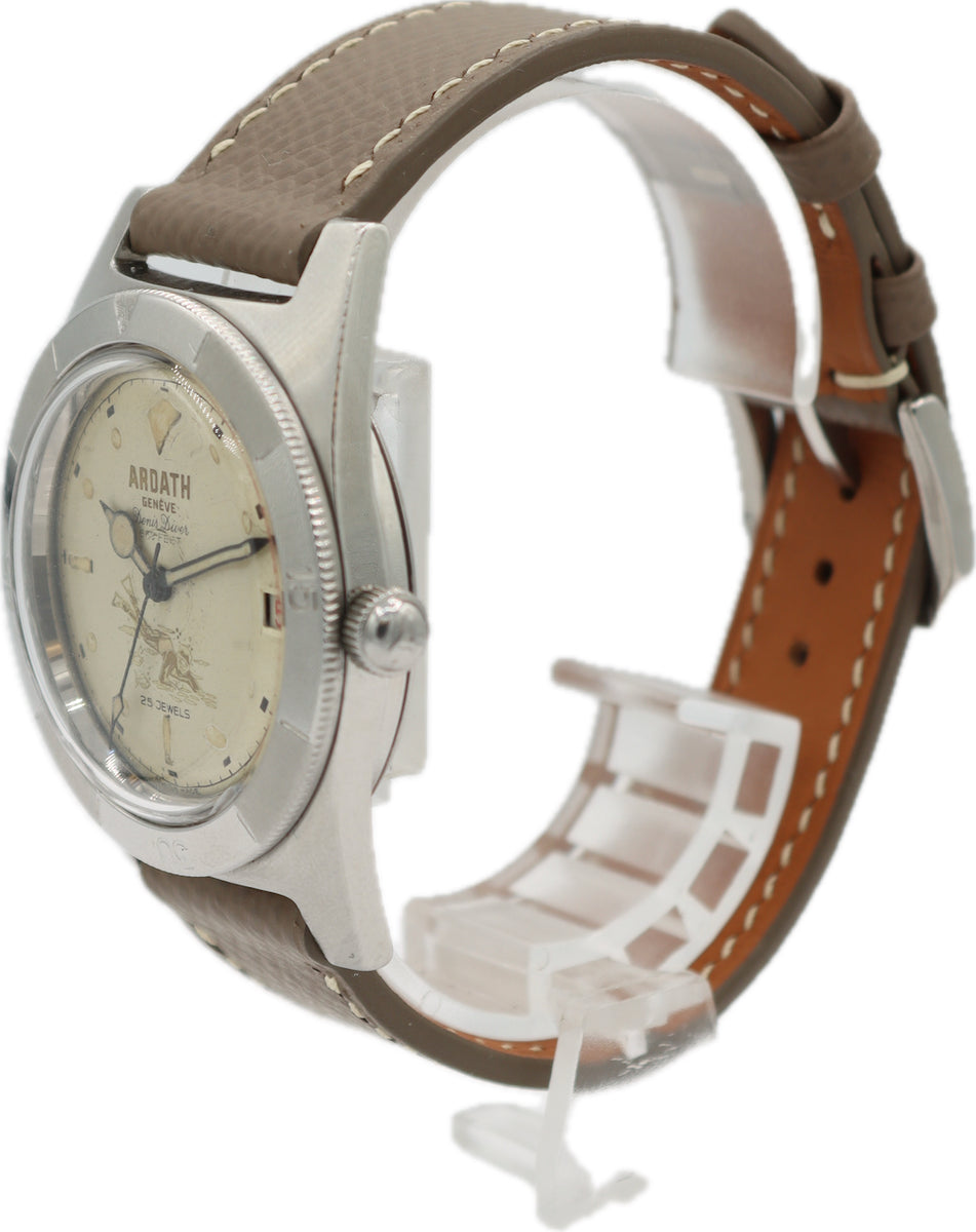 Vintage 36mm Ardath Denis Diver Men's Automatic Wristwatch 4007n