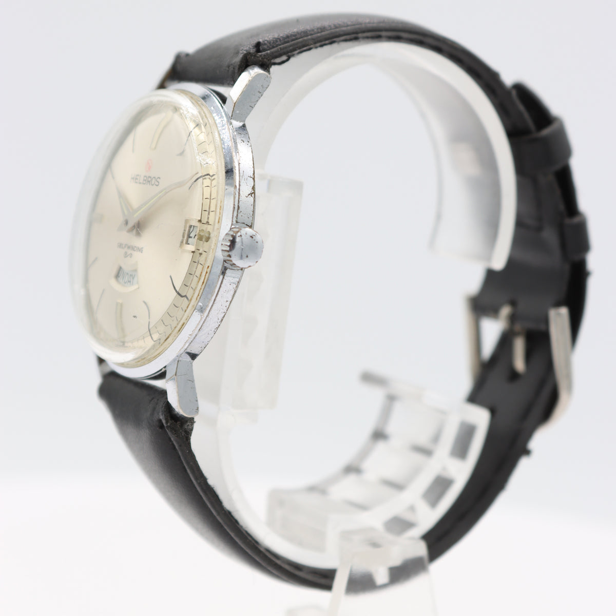 Vintage 34mm Helbros Day Date Men's Automatic Wristwatch