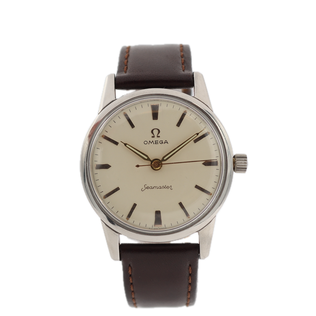 Vintage 35mm Omega Seamaster Men s Mechanical Wristwatch 285 Swiss Steel