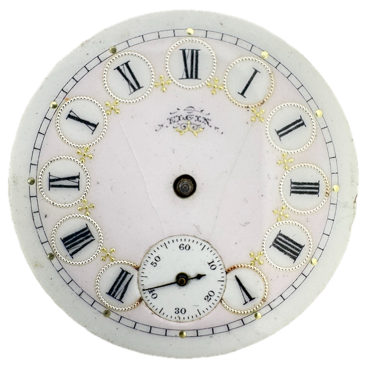 Antique 6s 1897 Elgin Multicolor 7j Mechanical Hunter Pocket