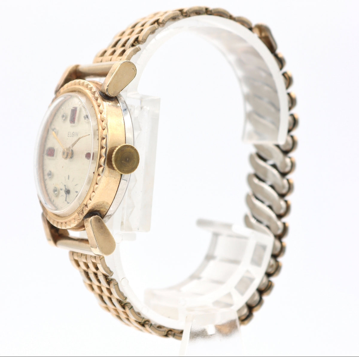 Vintage Elgin Jeweled Dial & Coin Style Bezel Men's Vintage Elgin Jeweled Dial & Coin Style Bezel Men's