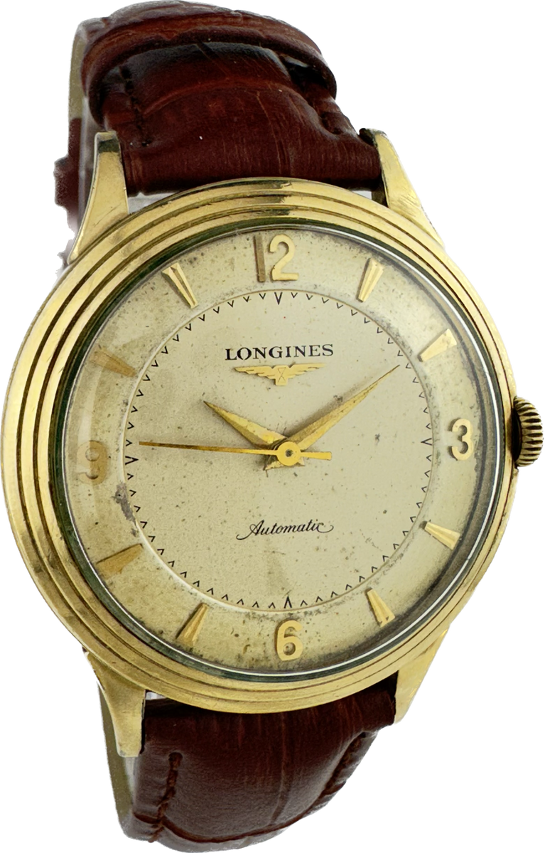 Vintage Longines Men s Automatic Wristwatch 19AS Bubbleback w Stepped Bezel