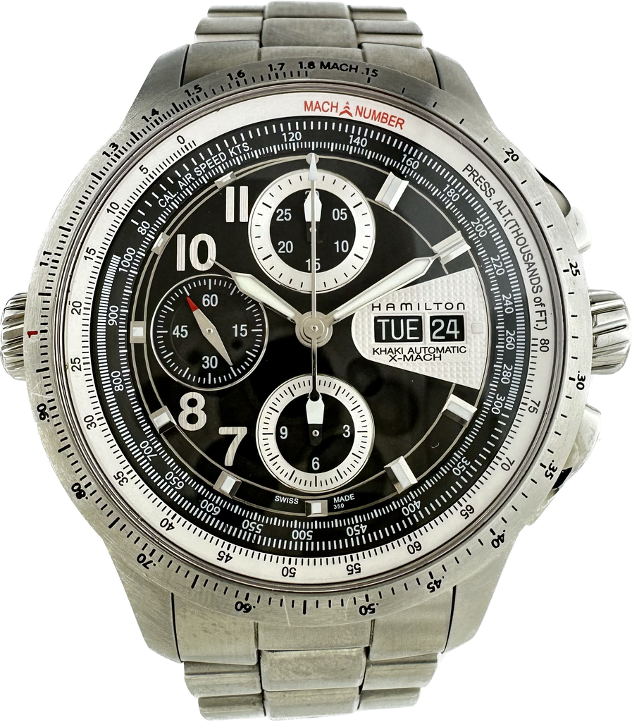 Hamilton Khaki X-Mach H766260 Automatic Chronograph Wristwatch Valjoux 7750