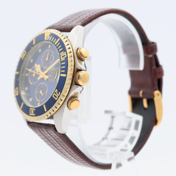Vintage 40mm Citizen Blue Dial Men's Chronograph Wristwatch 280-44 Japan