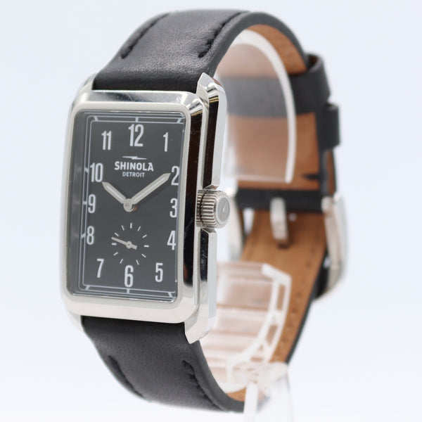 Vintage 28mm Shinola Omaha Black Men's Quartz Wristwatch USA Steel Sleek