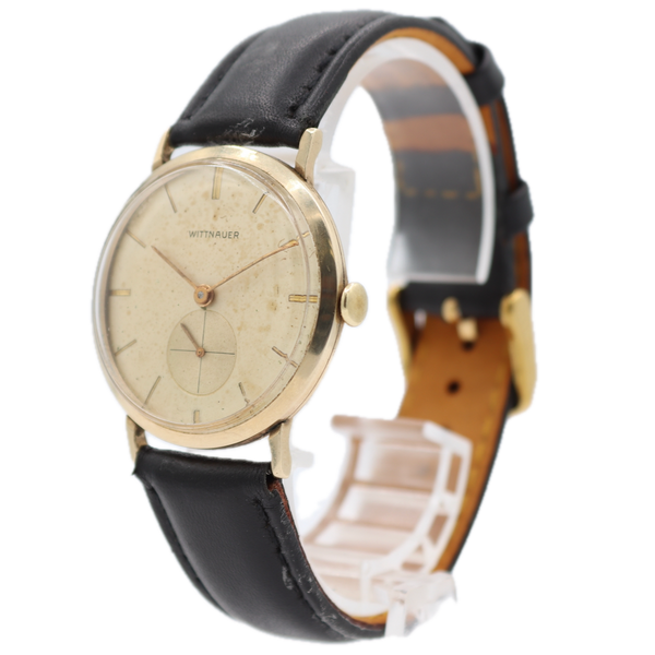 Vintage 32mm Wittnauer Dress Style Men's Mechanical Wristwatch 10k GF Running