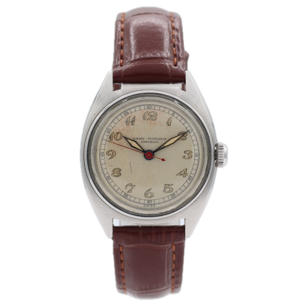 Vintage 30mm Girard-Perregaux Amphibian 17j Men's Mechanical Wristwatch Swiss