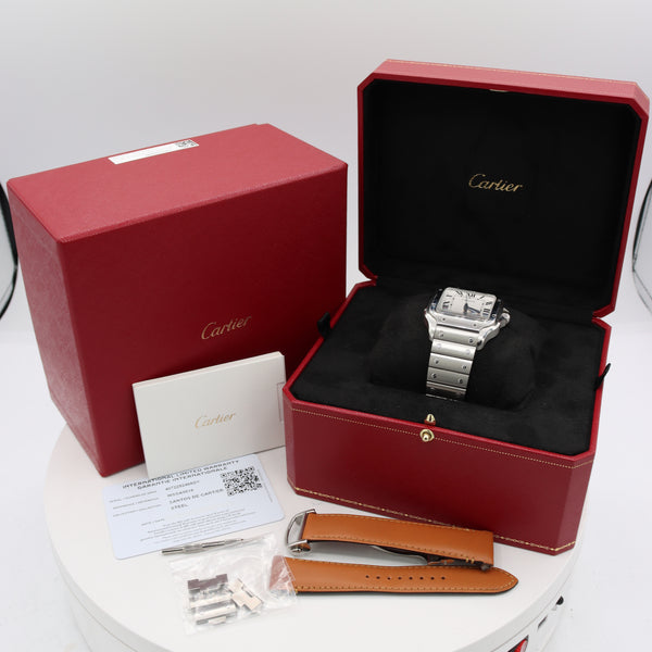 Cartier WSSA0018 Santos De Cartier Men's Automatic Wristwatch 1847Mc Swiss Steel