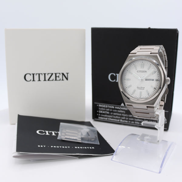Citizen AW0130-85A Zenshin Three-Hand Men's Wristwatch J800 Japan TitaniumW/Box