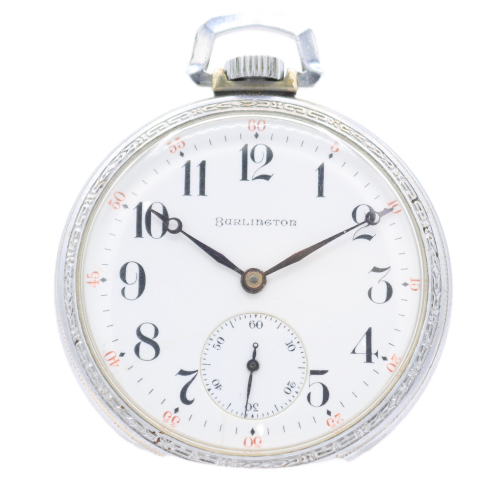 Antique 18s 1915 Burlington 19 Jewel Mechanical Open Face Pocket Watch 274