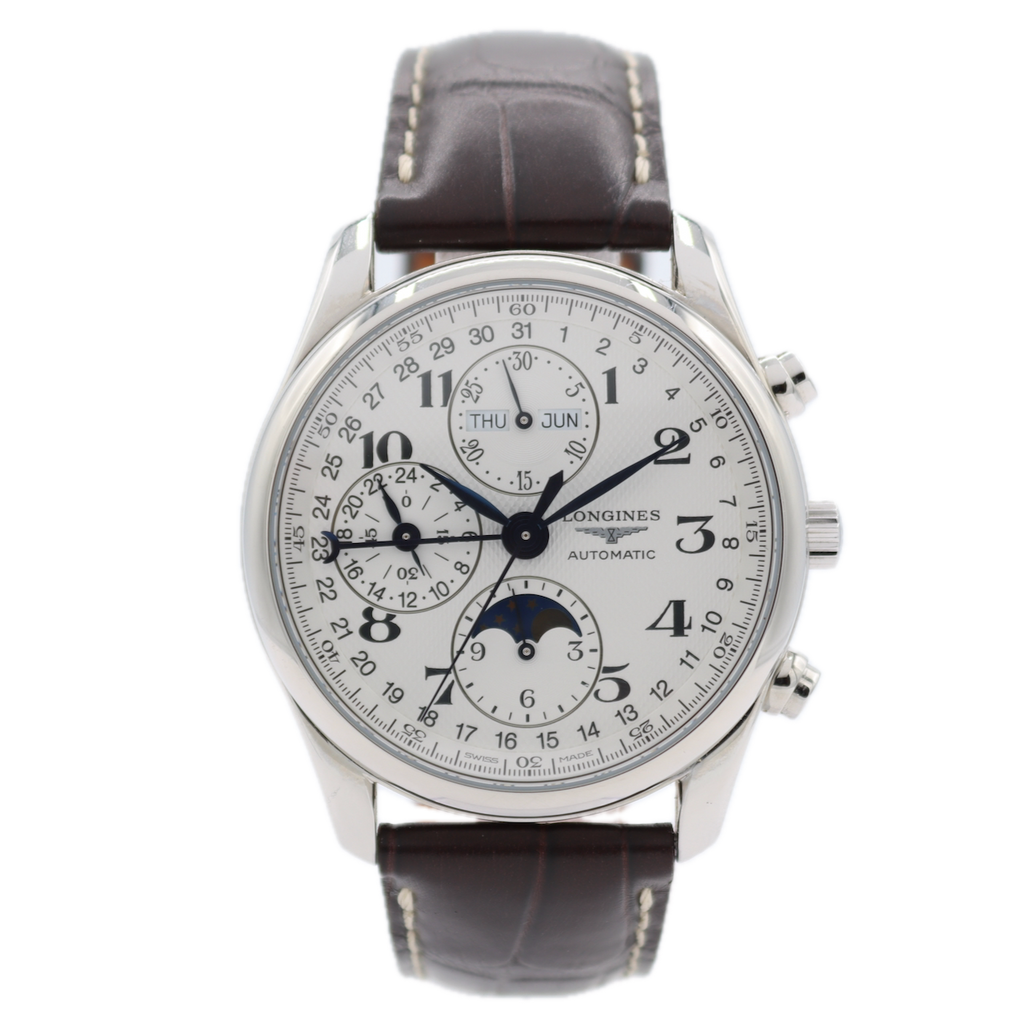 40mm Longines L2.673.4.78.3 Master Men's Triple Date Moonphase Wristwatch Steel