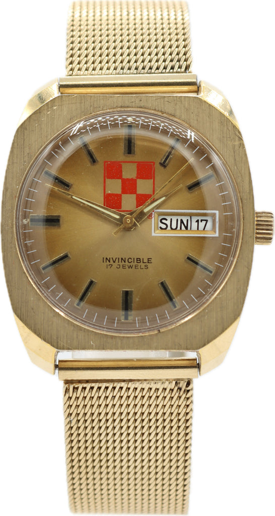 Vintage 34mm Helbros Invincibile Purina Logo Men's Mechanical Wristwatch 89A