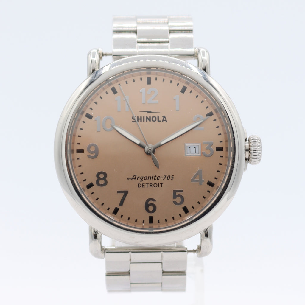 41mm Shinola Runwell Salmon Dial Men's Quartz Wristwatch Argonite-705