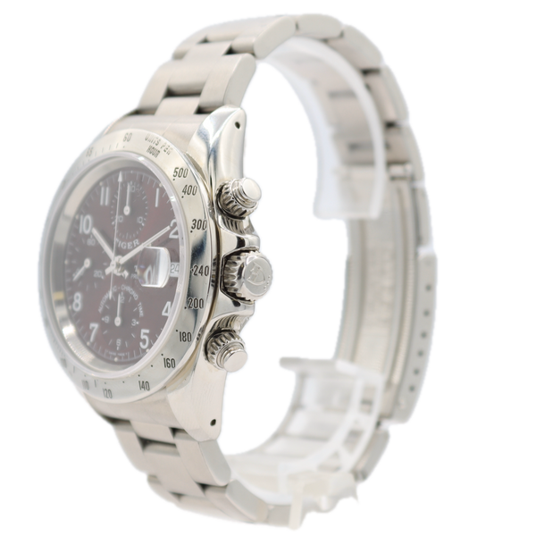 39mm Tudor 79260P Tiger Prince Date Oxblood Men's Chronograph Wristwatch Steel