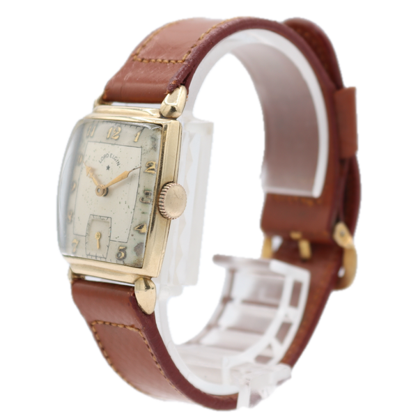 Vintage 1946 Lord Elgin Horned Lugs Men's Mechanical Wristwatch 559 USA 14k GF