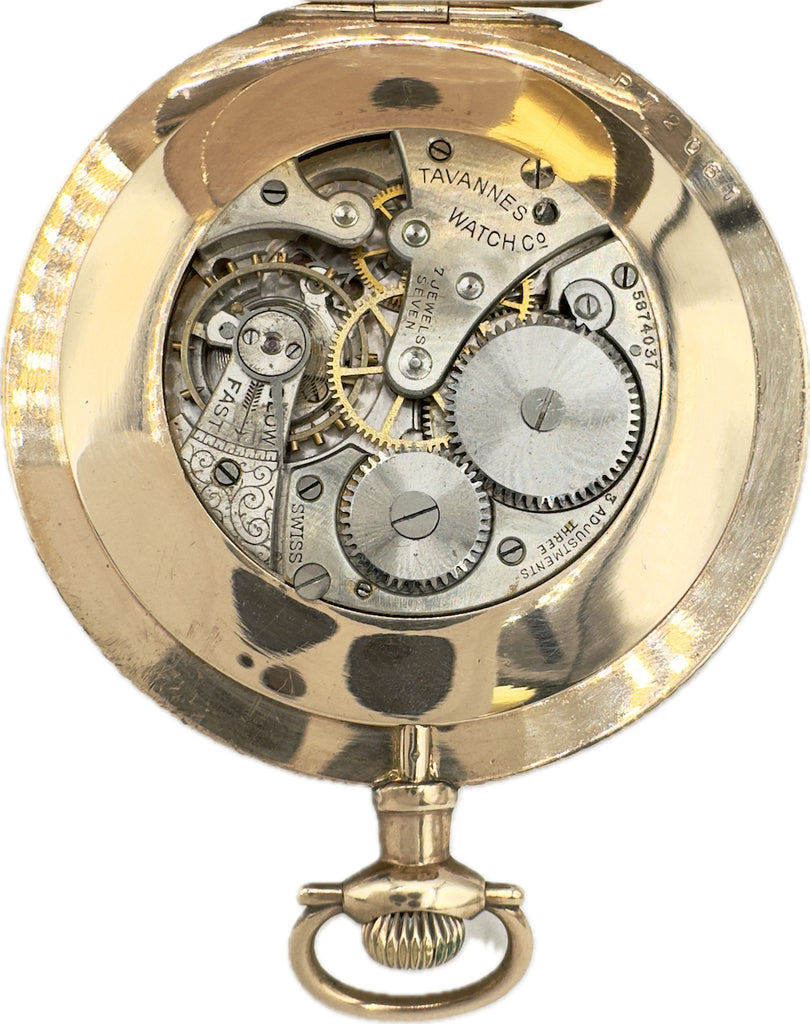 TAVANNES WATCH Co. ゴールド 懐中時計 不動品 Antique Tavannes Watch Co. 14k Yellow Gold Grand Prix Wind Up