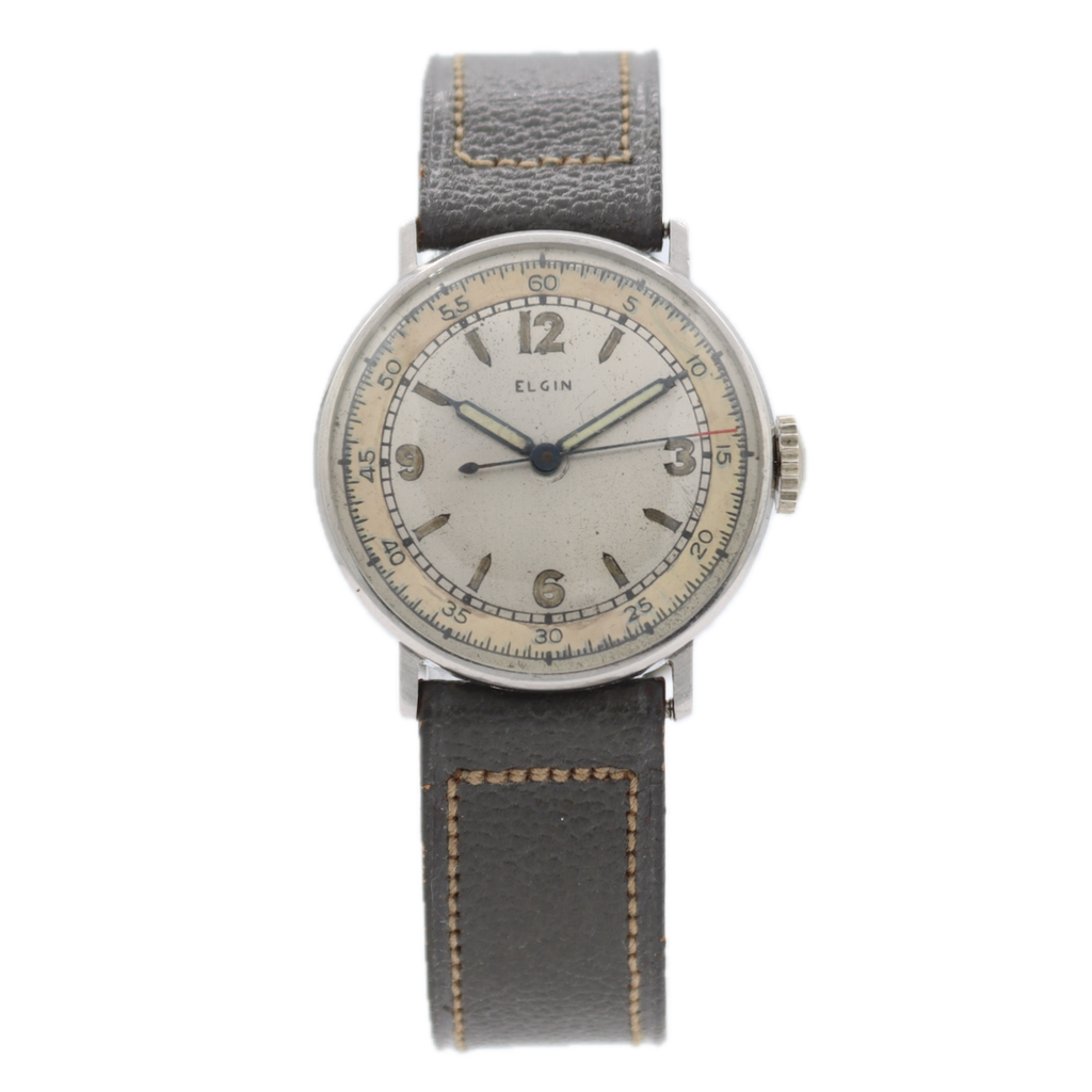 Vintage 1942 Elgin 6606 Tactical 15J Men's Mechanical Wristwatch 532 USA Steel
