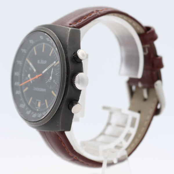 Vintage Le Jour Men's Chronograph Wristwatch Valjoux 7734 Black PVD Serviced