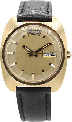 Vintage 36mm Benrus Day Date Men's Mechanical Wristwatch 3135 Swiss Made