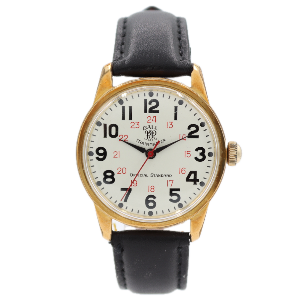 Vintage Ball Trainmaster Men's Automatic Wristwatch ETA.2821 Swiss Gold Tone