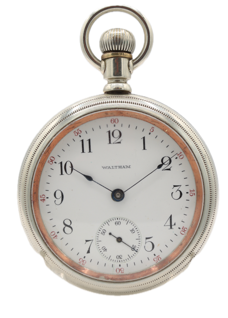 Antique 18s 1908 Waltham Swingout Mechanical Pocket Watch Sterling NickelUSA