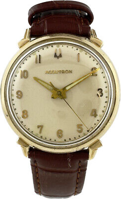 Vintage Bulova Accutron Men's Tuning Fork Wristwatch 214 10k Gold Filled Runs