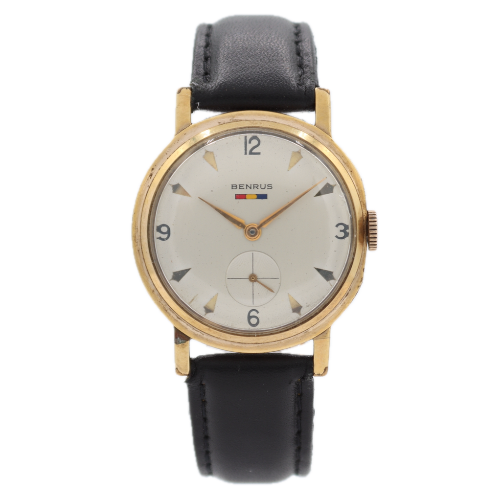 Vintage Benrus DN21 Men's Mechanical Wristwatch ETA 1280 Swiss Gold Tone Cream