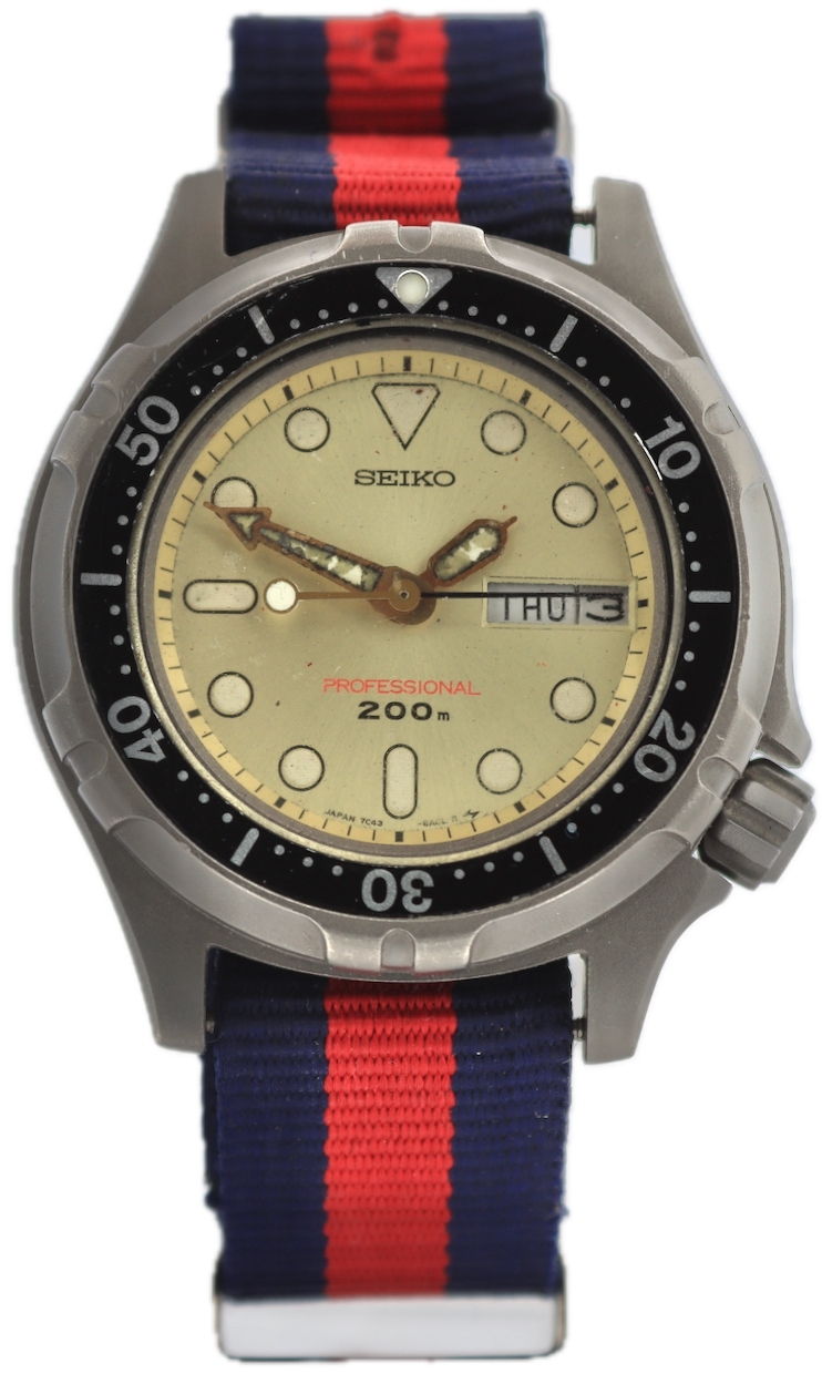Vintage Seiko 7C43-6A00 Pro Diver Kanji Men's Quartz Wristwatch