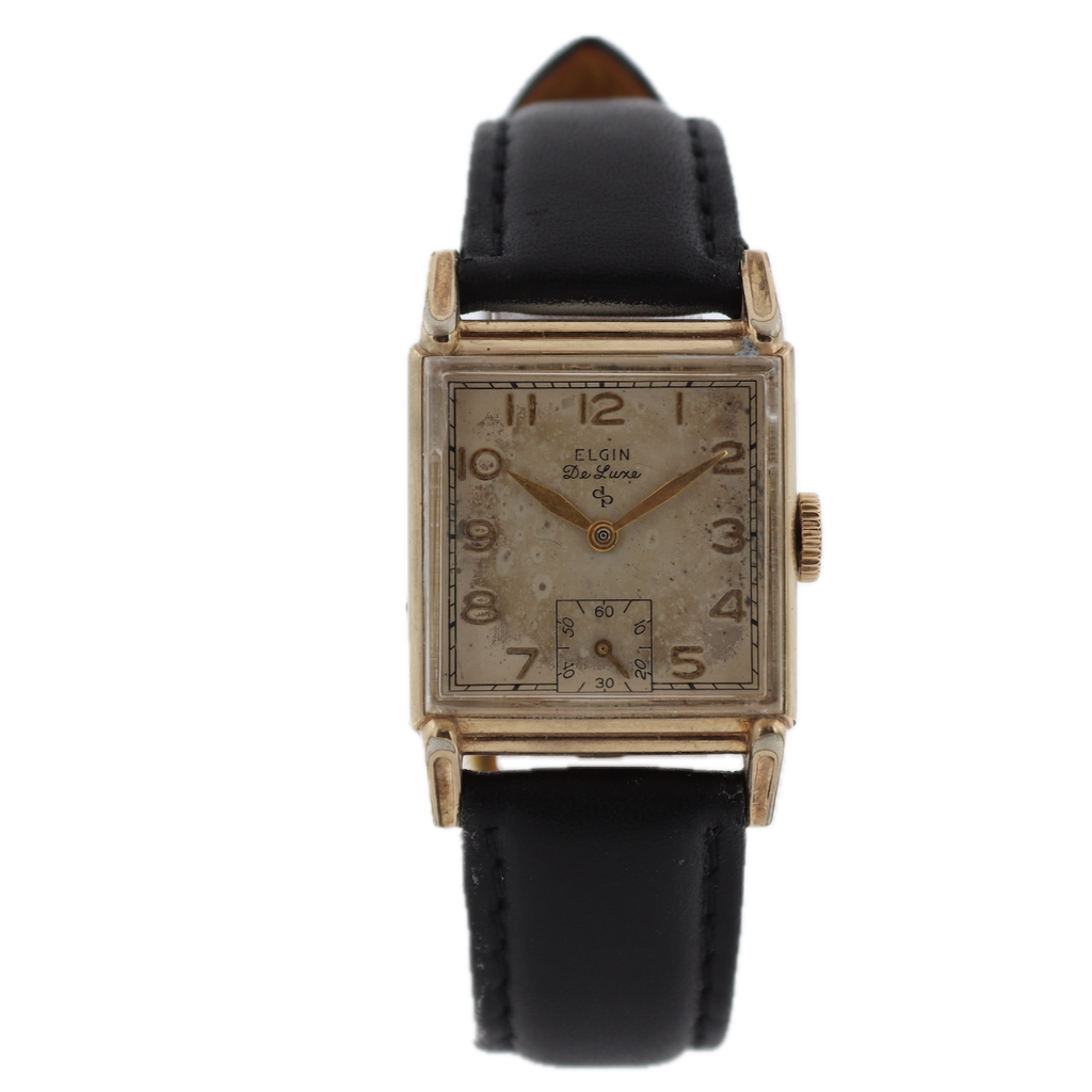 Vintage 24mm Elgin 5515 DeLuxe 17j Men's Mechanical Wristwatch 624 USA 10k GF