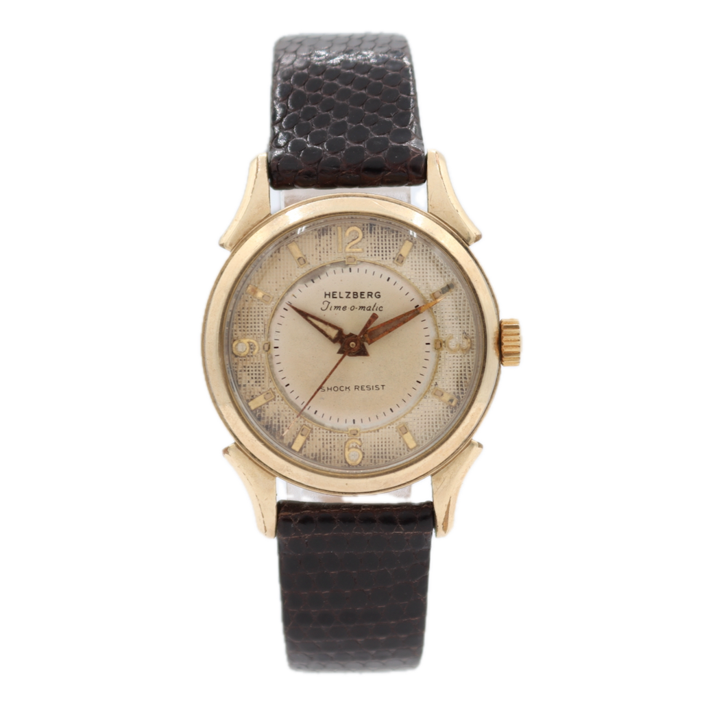 Vintage Helzberg Time-o-matic Men's Mechanical Wristwatch A.Schild 1361 10k GF