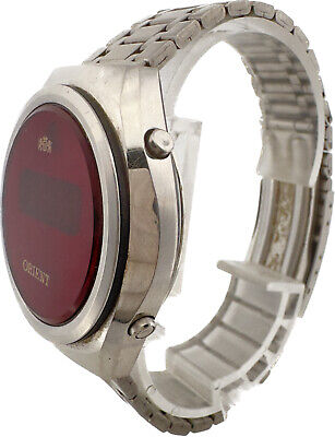Vintage Orient Touchton Men's Digital LED Wristwatch G680109A-40 CA Steel w Band