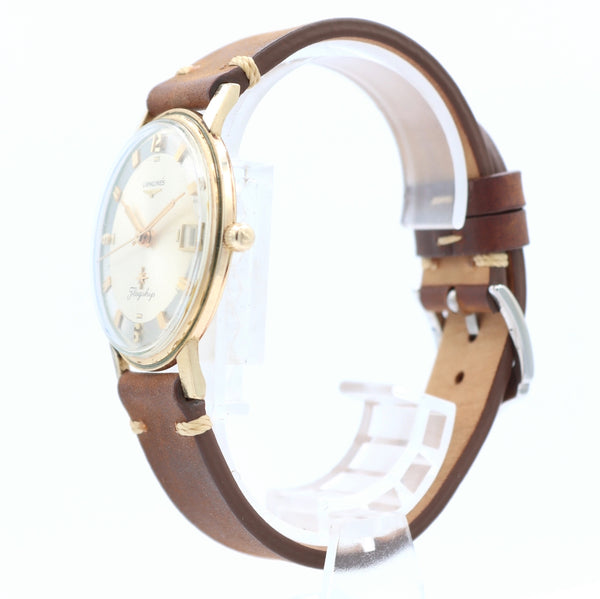 Vintage 34mm Longines Flagship Men's Mechanical Wristwatch Swiss 10k GF