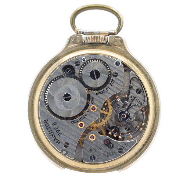 Antique 16s 1966 Hamilton Bar Over Crown 21 Jewel Railroad Pocket Watch 992B