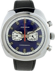 Vintage Wakmann Men's Manual Wind Chronograph Wristwatch Blue